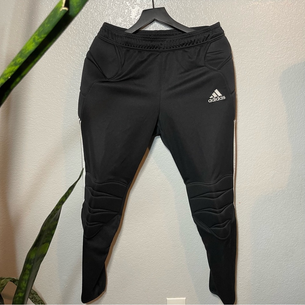 Adidas Soccer Goalie Pants Men's Large Black Padded Elastic Waist Climalite.